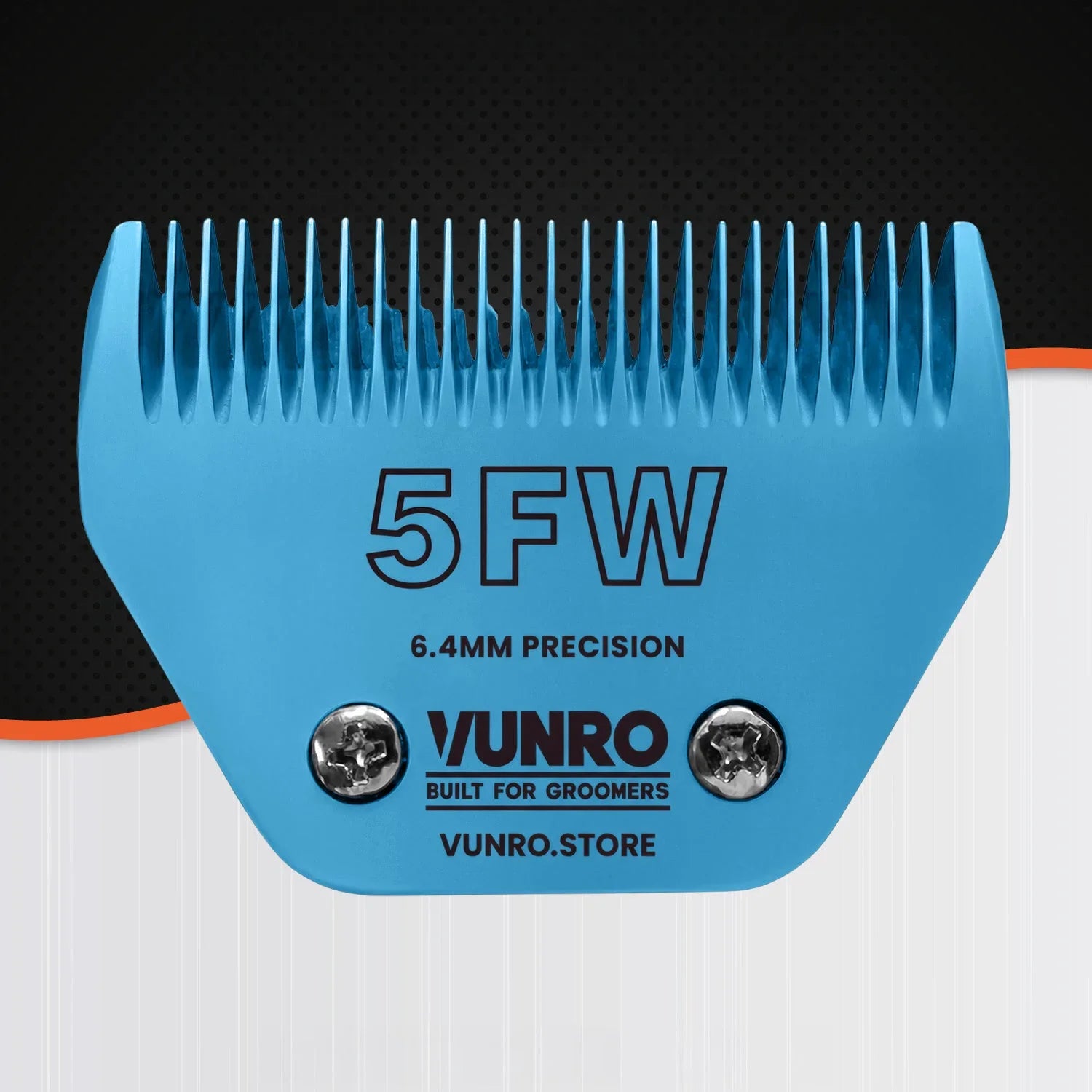 VUNRO 5FW Wide Blue Steel dog clipper blade front view